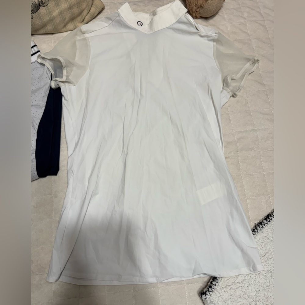 Ego 7 white show shirt with mesh detail